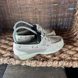 Sperry Top Sider Women's Brown  Lenin Oat Bluefish Leather Boat Shoes  Size‎ 6M